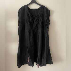 Embellish 100% Linen Oversized Lace Up Detail Dress